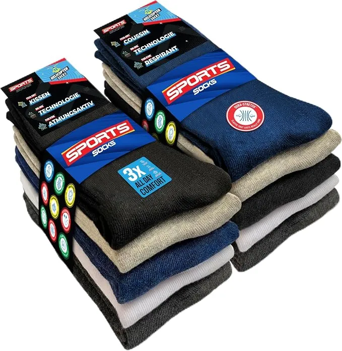 Pack 10 Pares Calcetines Deportivos Altos SOXCO para Hombre