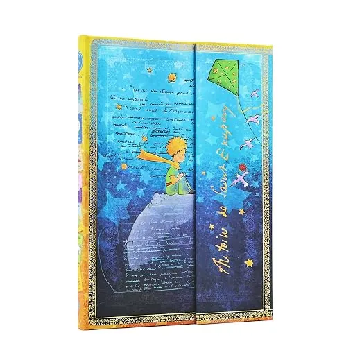 Saint-Exupéry The Little Prince Embellished Manuscripts Midi Hardcover Journal with Wrap Closure