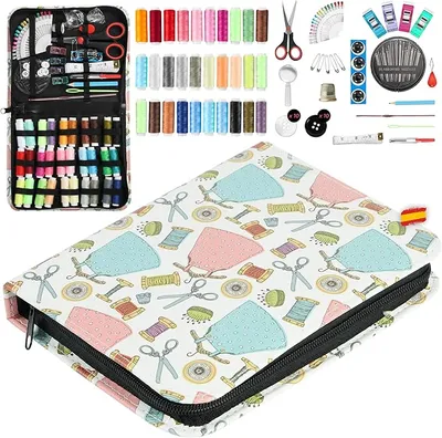 JUCES HOGAR® - Costurero completo con 30 hilos de colores
