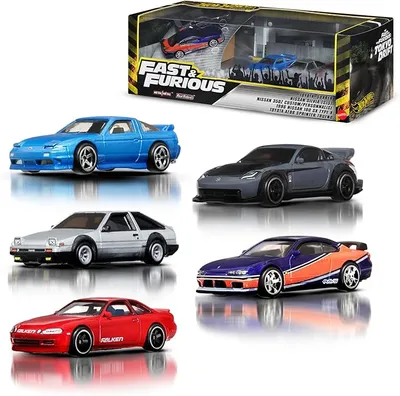 Hot Wheels Premium Fast & Furious Tokyo Drift Pack de 5 coches de juguete metálicos a escala 1:64