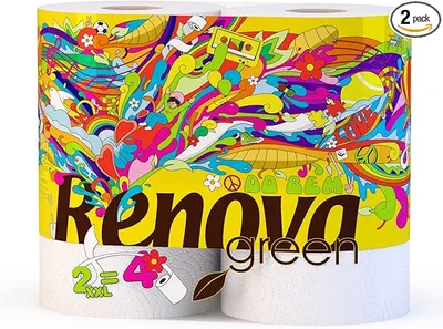 Renova Green, Papel de Cocina Reciclable XXL, 2 Rollos