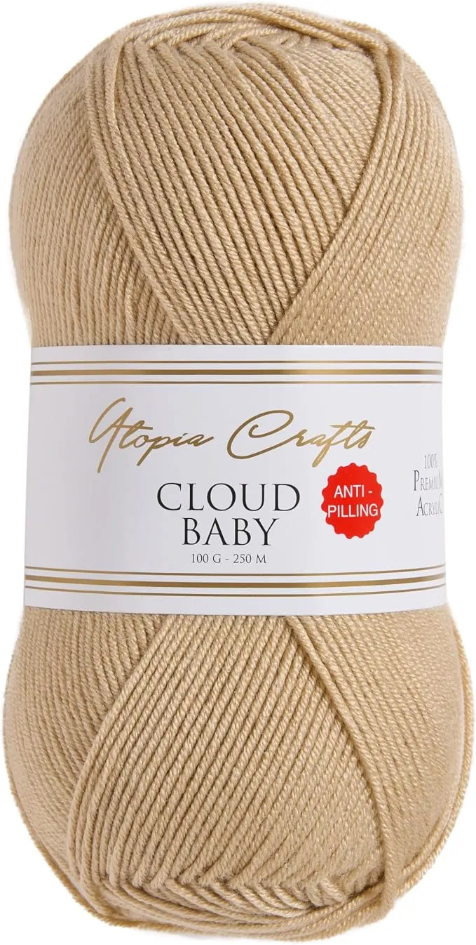 Utopia Crafts Cloud Baby Hilo Acrílico Suave para Tejer y Ganchillo - Ovillo 100g/250m DK
