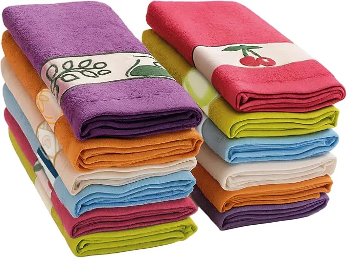Pack 12 Paños de Cocina Briebe Rizo 100% Algodón Absorbentes