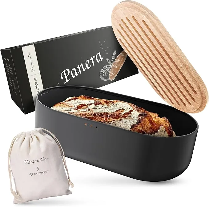 Panera Sostenible Vezato Extra Grande con Tapa de Bambú Tabla Cortar