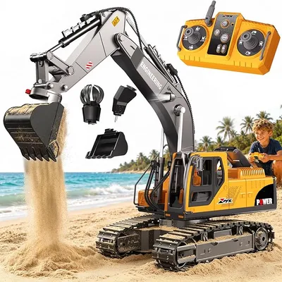 GraceDuck Excavadora Juguete RC 3 en 1 de Control Remoto