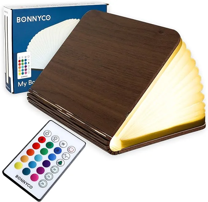 Lámpara Libro Bonnyco LED 360º con 16 Colores y Temporizador
