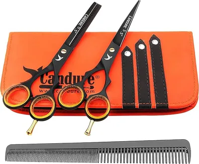 Candure Tijeras de Peluquería Profesionales 5.5" Set Negro