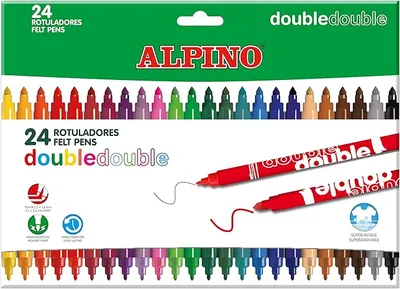 Rotuladores Alpino Doble Punta Caja 24 Colores