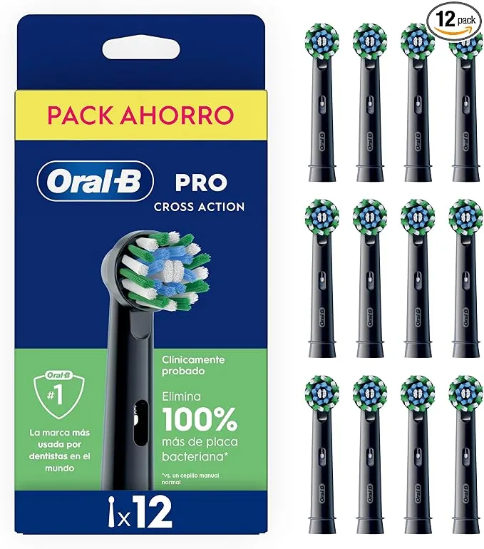 Pack 12 Cabezales Oral-B Pro CrossAction para Limpieza Profunda