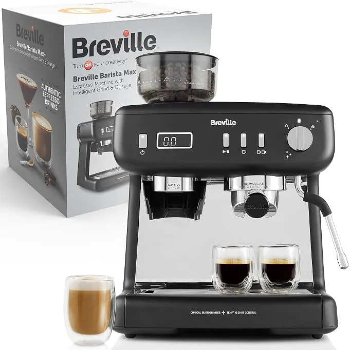 Breville Barista Max+ Cafetera Espresso Automática con Espumador de Leche Integrado