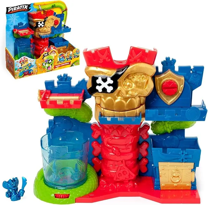 PIRATIX Skull Fortress: Fortaleza Pirata con Trampas y Figura Color Reveal