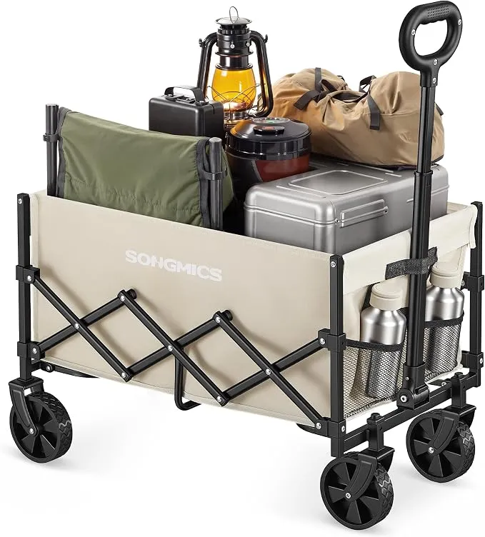 Carro Plegable de Jardín Songmics GFW909LF01 120kg 90L Beige Arena
