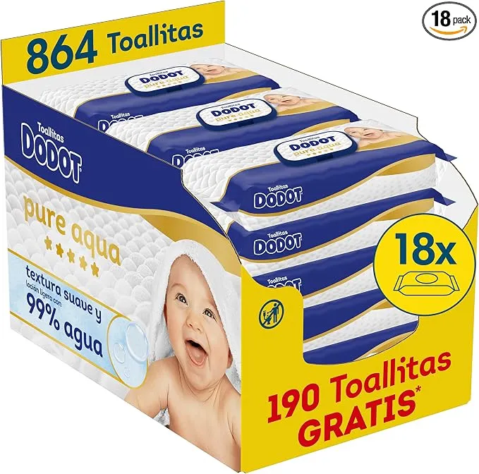 Dodot Pure Aqua Toallitas para Bebé (864 Unidades)