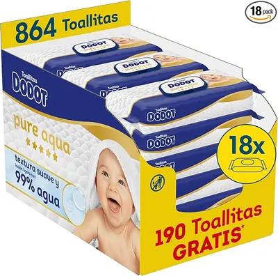 Dodot Toallitas Bebé Pure Aqua (864 uds) - 18 Packs x 48