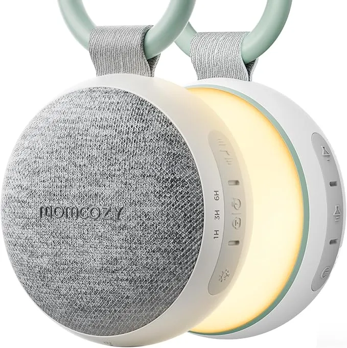 Momcozy Máquina de Ruido Blanco para Bebé con 20 Sonidos Relajantes y Anillo Colgante