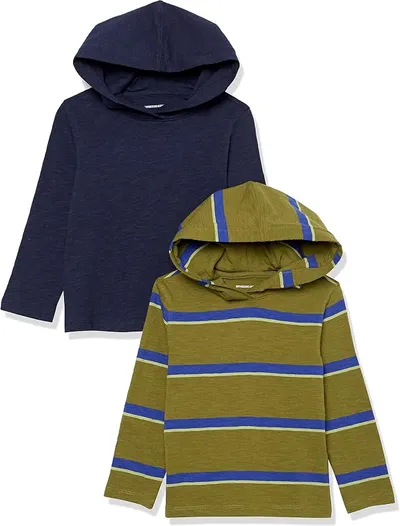 Pack 2 Camisetas Ligeras Manga Larga con Capucha Niño Amazon Essentials
