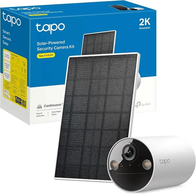 Tapo C410 Kit Cámara Solar IA 2K con Batería 6400mAh