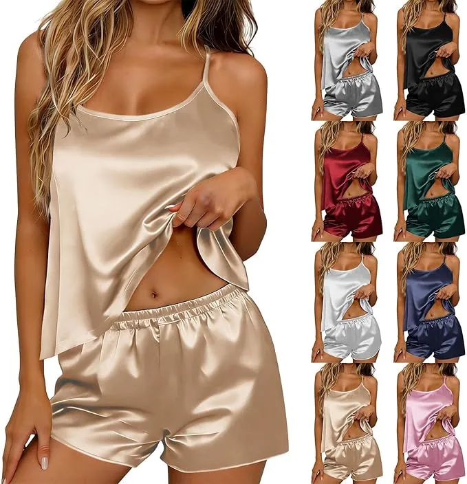 Pijama de satén para mujer Haolei