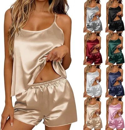 Pijama de satén para mujer Haolei
