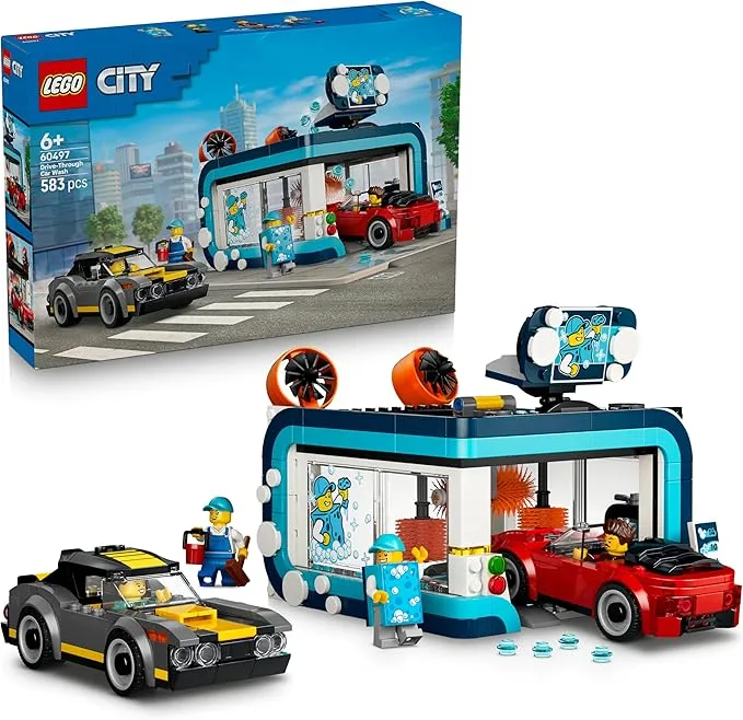 LEGO City Autolavado de Juguete con 2 Coches - Divertido Set para Niños
