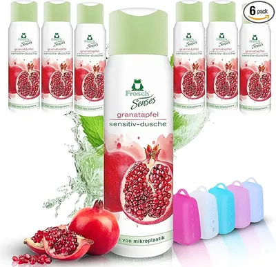Frosch Senses - Gel de ducha de granada, 300 ml, juego de 6 unidades