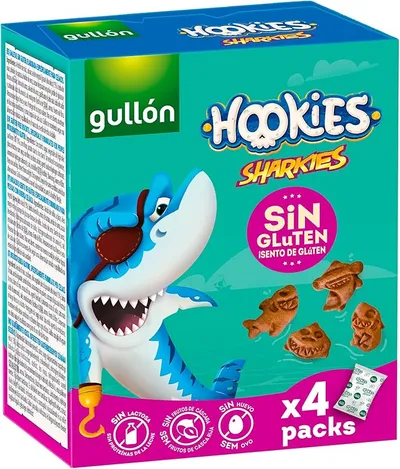 Galletas Sin Gluten Gullón Hookies Mini Sharkies 160g (4x40g)