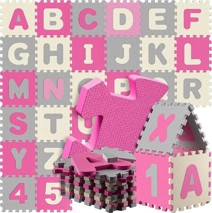 Spielwerk Alfombra Puzzle Bebé 36 Piezas con Letras y Números Extraíbles