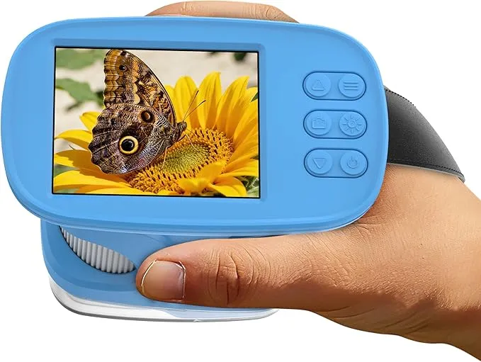 Microscopio infantil portátil con pantalla 2.4” y resolución 4K