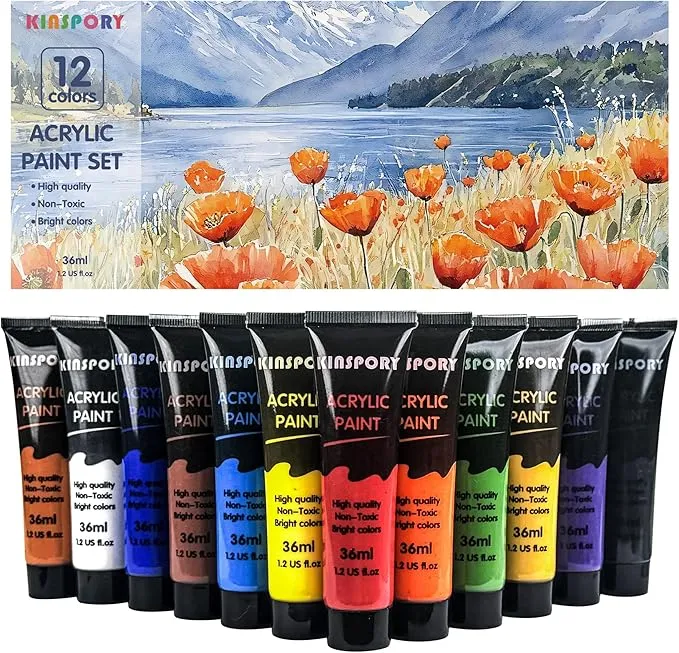 KINSPORY Pinturas AcrÃlicas 12 x 36 ml