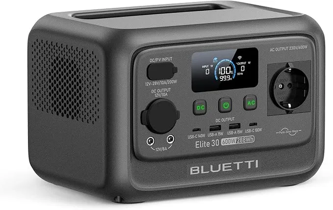 Estación de Energía Portátil BLUETTI Elite 30 V2 - 288Wh, 600W CA
