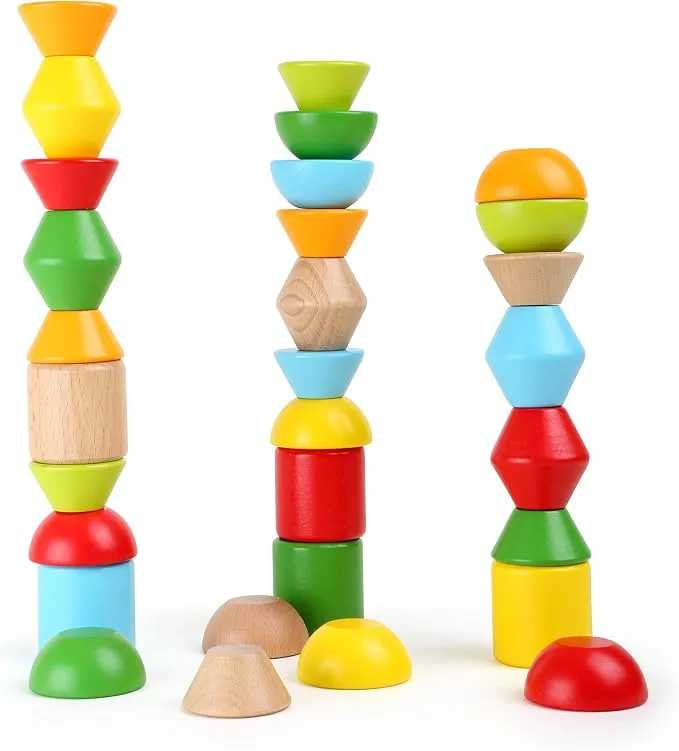 Juego de Habilidades Motoras - Cubos de Apilar de Madera
