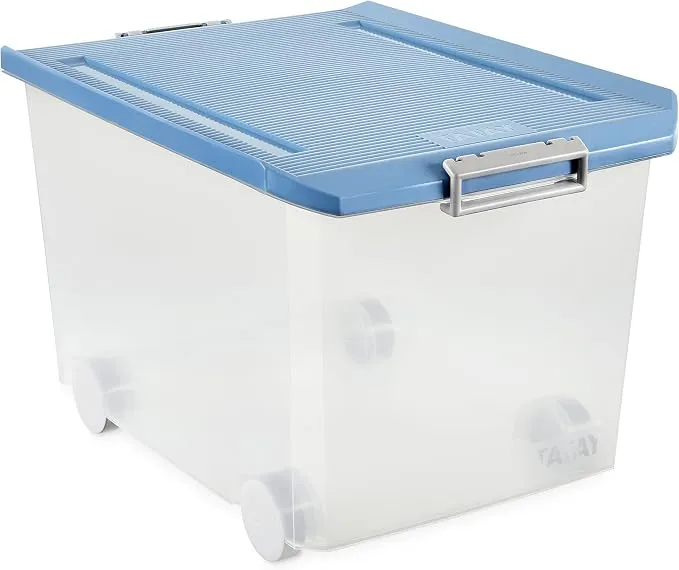 Tatay Caja de Almacenaje Multiusos Bajo Cama con Tapa y Ruedas (63L)