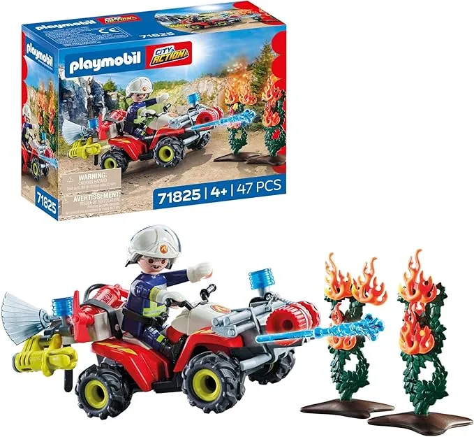PLAYMOBIL Action Heroes Quad de Bomberos apaga Incendio de setos