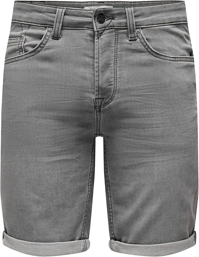 Only & Sons Pantalones Cortos de Mezclilla para Hombre