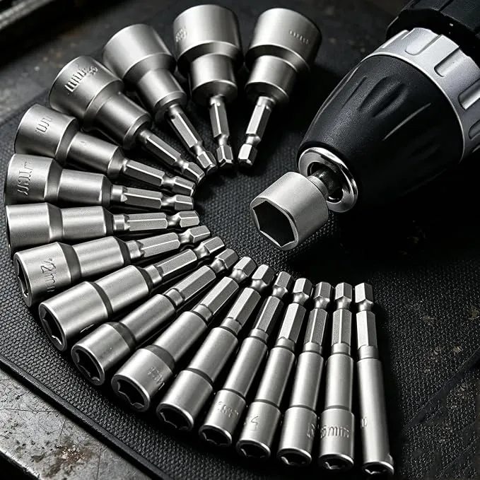 Set 14 Destornilladores Magnéticos de Acero CR-V para Tuercas Hexagonales