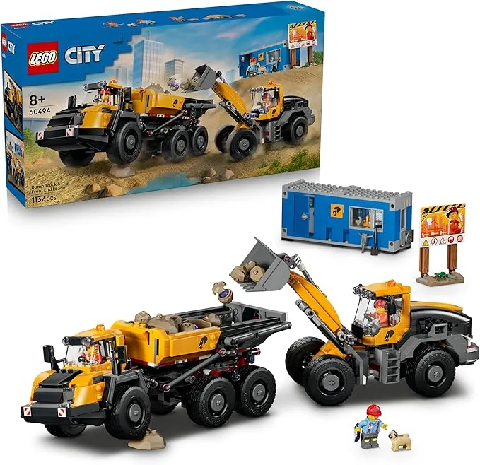 LEGO City Camión Volquete y Cargadora Frontal de Juguete para Niños 8+