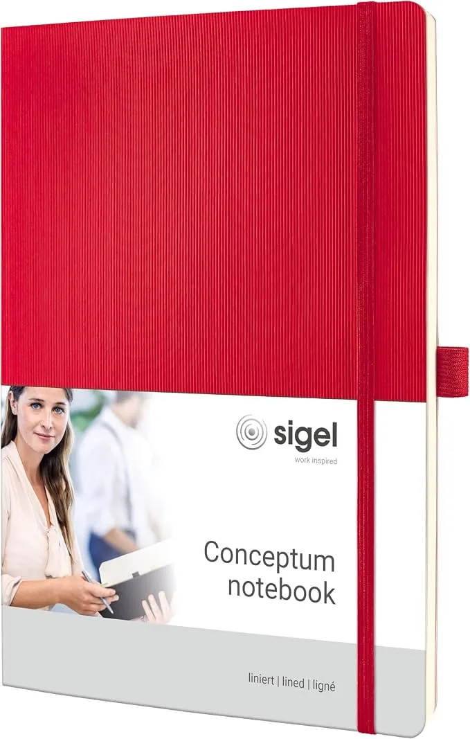 Sigel Cuaderno Premium Conceptum A4 Tapa Blanda Rayado Rojo