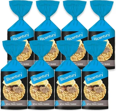 Bicentury Tortitas de Maíz Sabor Setas, Trufa y Queso (Pack 8)
