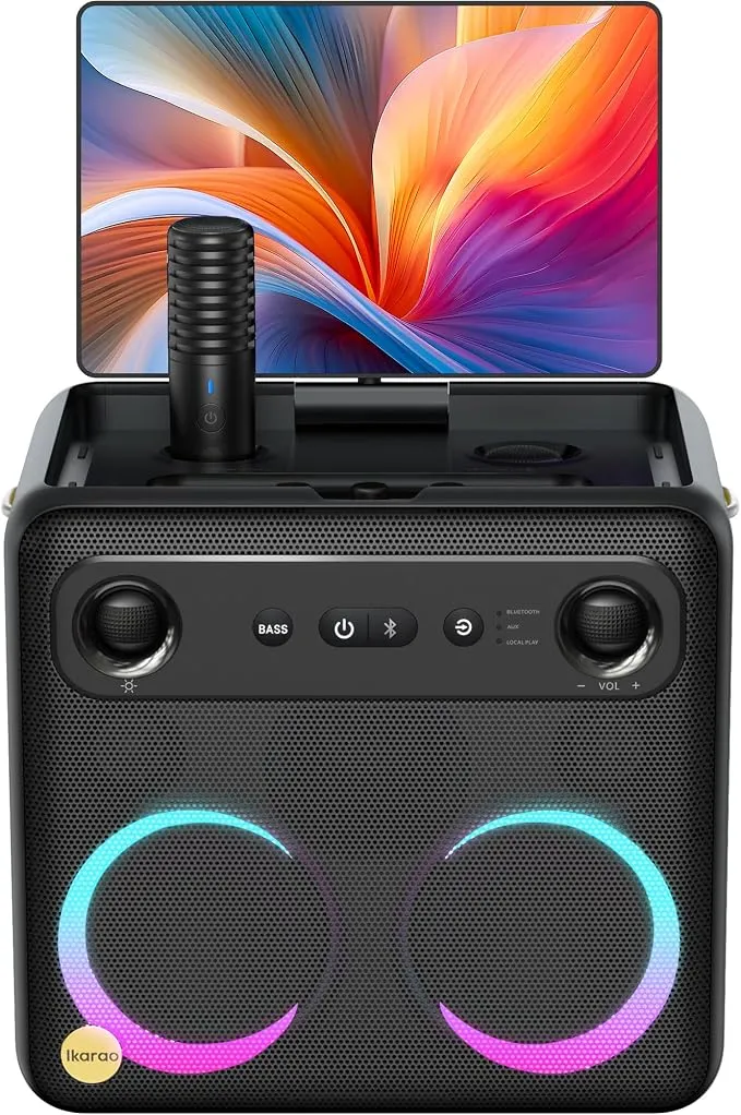 Sistema Karaoke Profesional con 2 Micrófonos Inalámbricos y Bluetooth