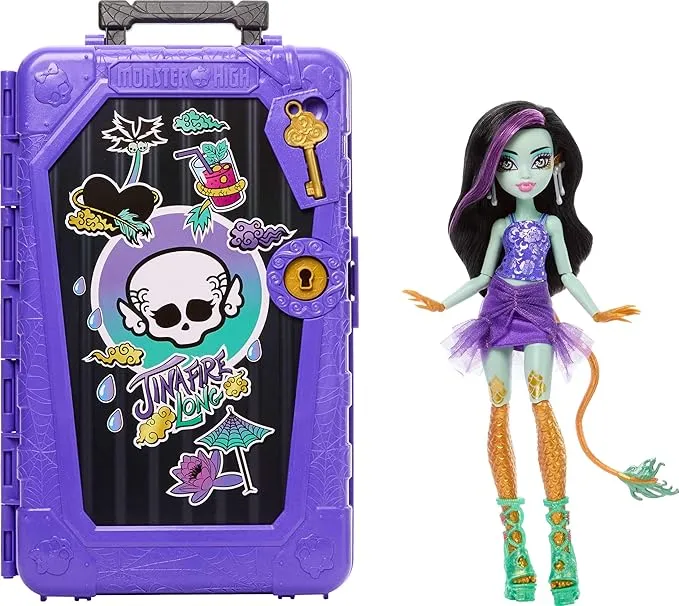 Monster High Skulltimate Secrets Jinafire Long Muñeca con Maleta y Sorpresas