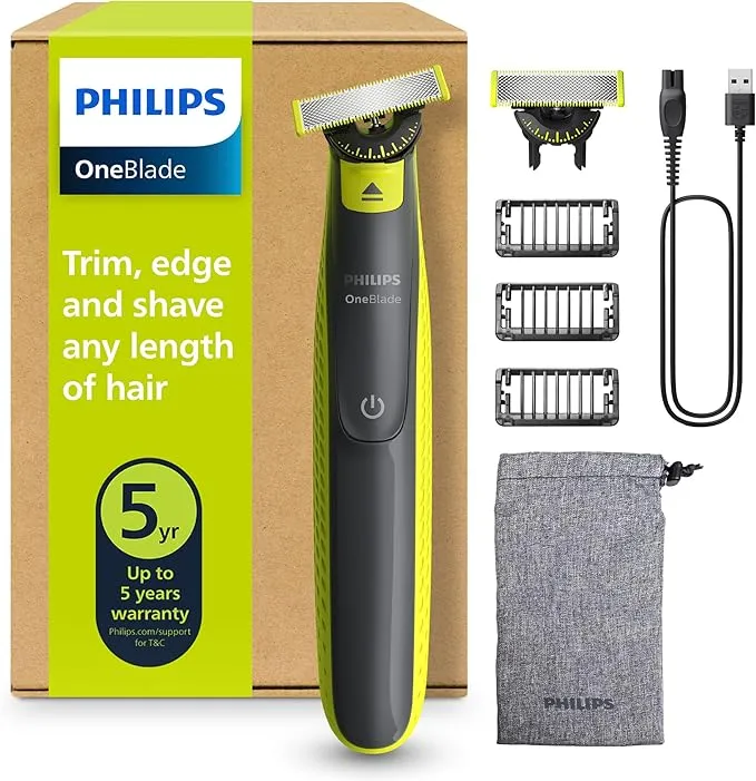 Recortadora Philips OneBlade QP2724 con 2 Cuchillas 360 y 3 Peines