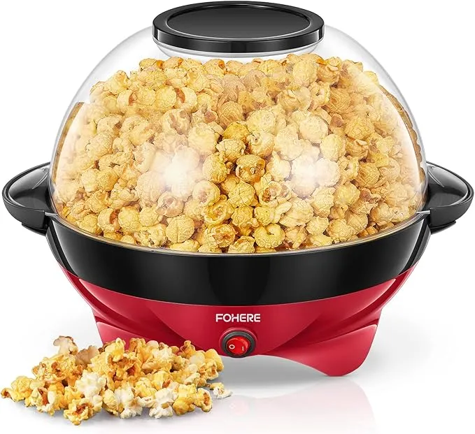 Máquina de Palomitas FOHERE Retro Vintage 5.5L con Capa Antiadherente