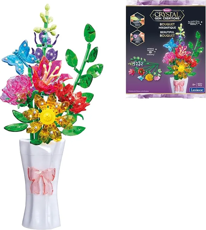 LEXIBOOK CRSS57: Crea tu Ramo de Flores Brillantes con Gemas de Cristal