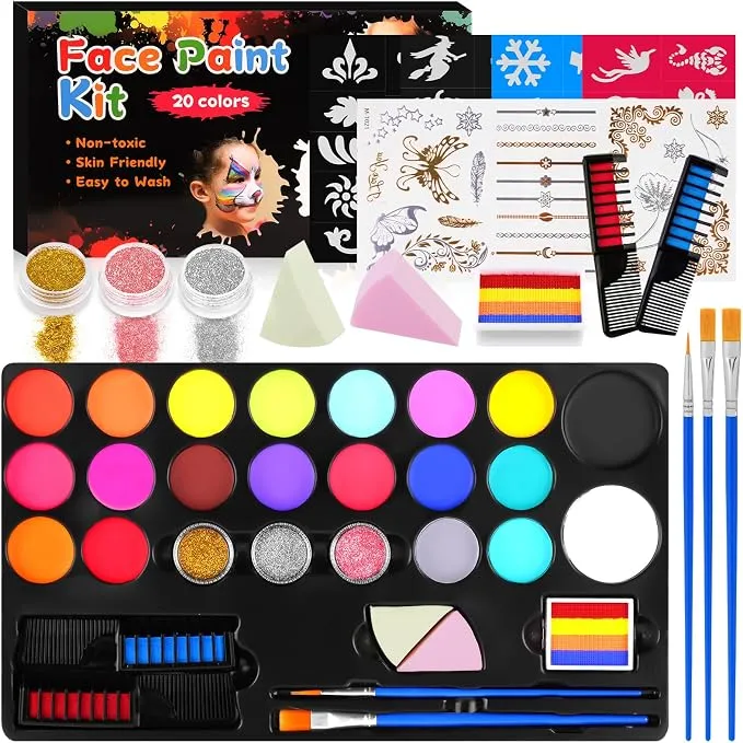 Alaoo Juego de Pintura Facial y Corporal Profesional con Accesorios