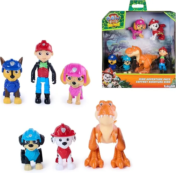Paw Patrol: The Dino Movie - Set de Aventuras con Dinosaurios y 6 Figuras
