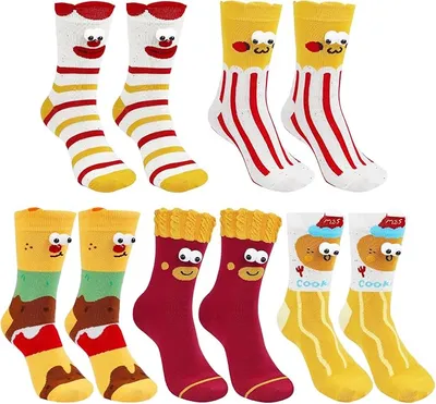 Queenshin Calcetines Divertidos Gourmet con Ojos 3D