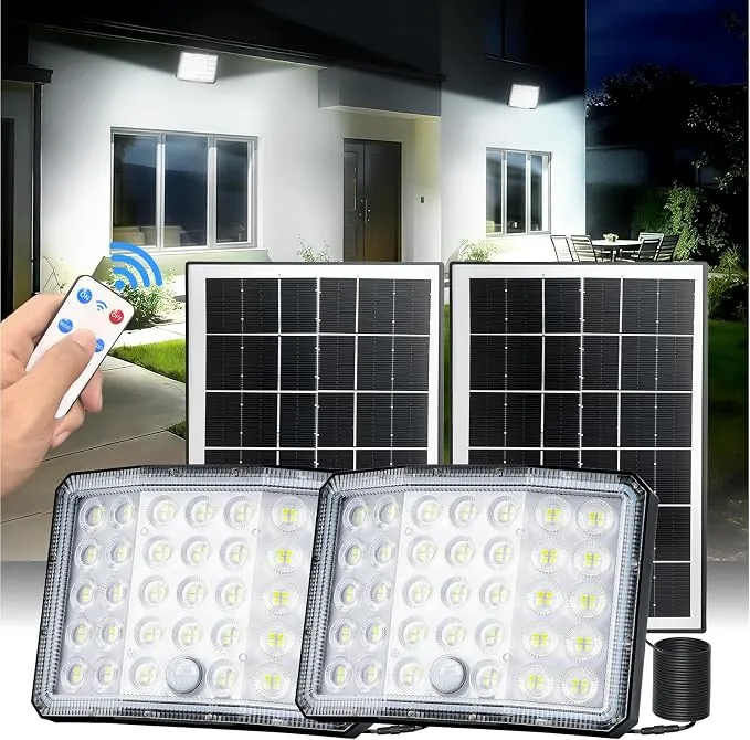 Luz Solar LED Exterior con Control Remoto (2 Unidades)