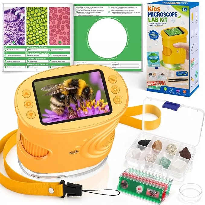 Microscopio Educativo para Niños con Aumento 1000X y Kit de Exploración