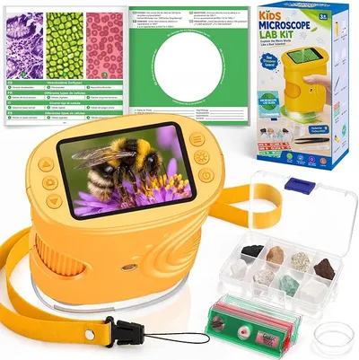 Microscopio Educativo para Niños con Aumento 1000X y Kit de Exploración
