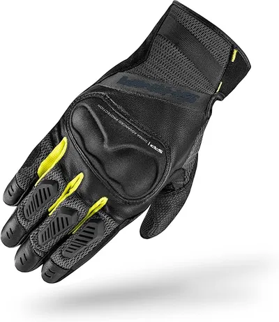 SHIMA Hero GLV Guantes Moto Hombre Cuero Homologados Corto Verano Motos Guante Ventilado Certificatos con Protección Motorista Racing Protecciones Ventilación Verão (Hombre, Fluo, L)